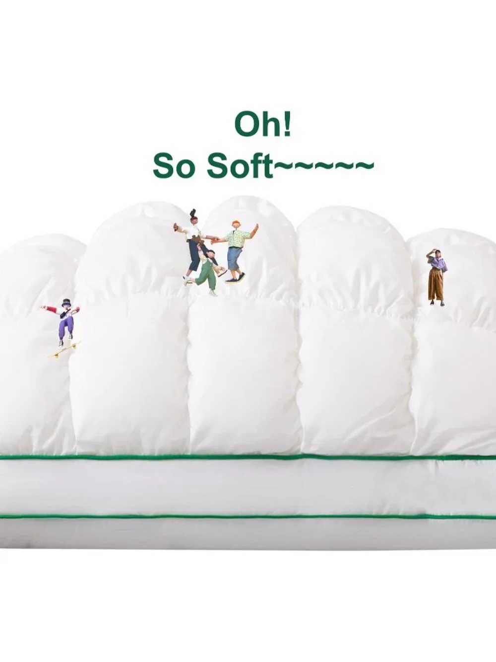 〽️Fluffy Support Bed Pillow Queen Size Super Soft Premium Down Alternative White